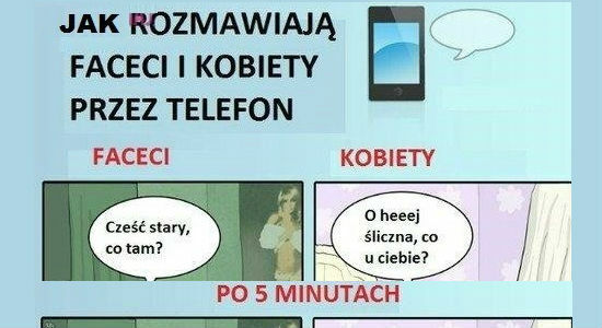 Jak przez telefon rozmawiają faceci, a jak kobiety...