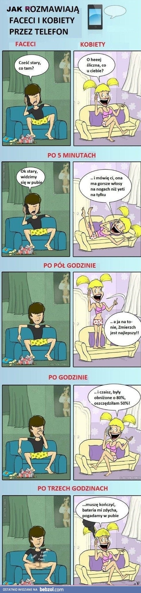 Jak przez telefon rozmawiają faceci, a jak kobiety...