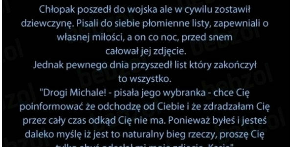Chłopak poszedł do wojska...