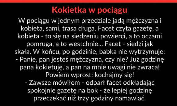 Kokietka w pociągu