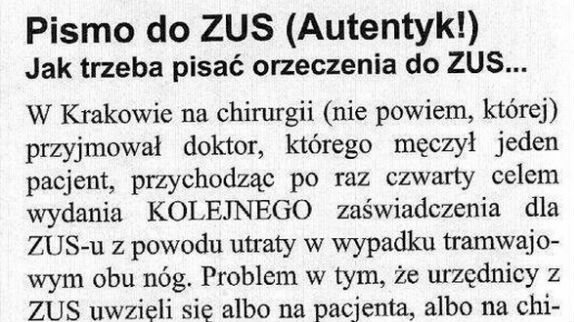 Pismo do ZUS-u...