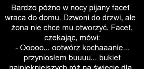 Pijany mąż wraca do domu...