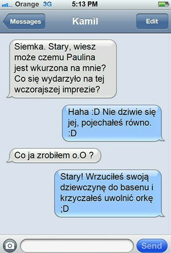Co się zdarzyło na poprzedniej imprezie...