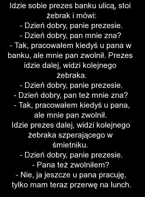 Prezes spotyka żebraka