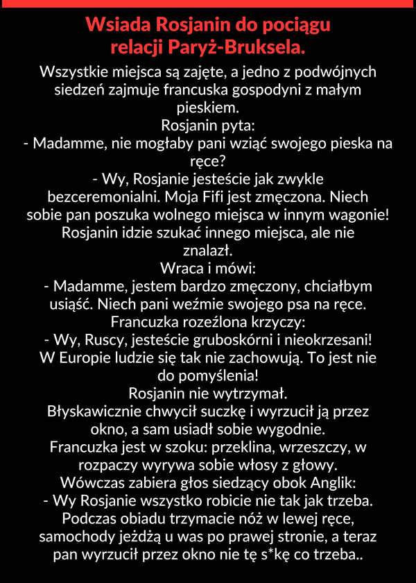 Wsiada Rosjanin do pociągu 