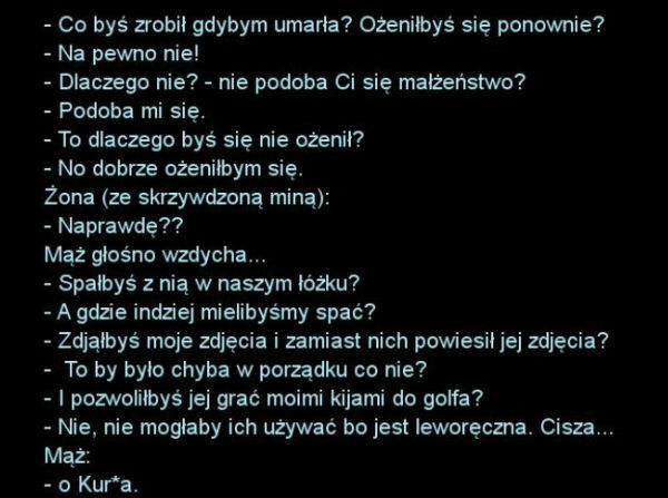 Żona pyta męża