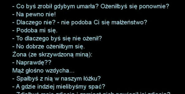 Żona pyta męża