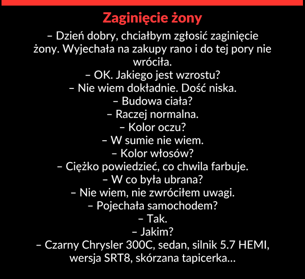 Zaginięcie żony