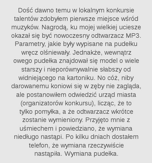 Wymiana nagrody