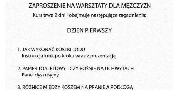 Warsztaty dla mężczyzn 