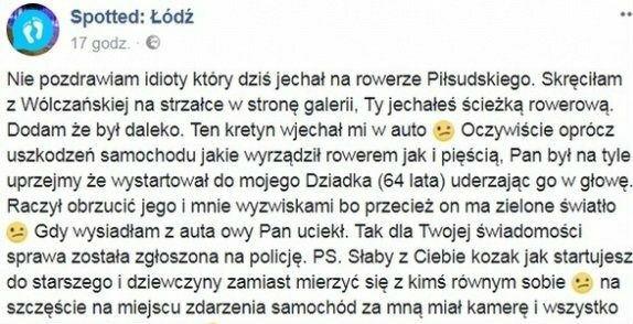 Wypadek rowerowy