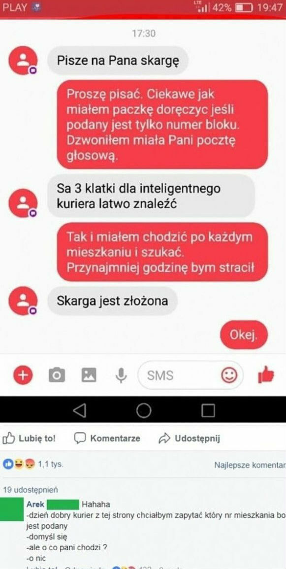 Skarga na kuriera