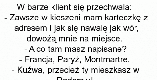 Karteczka z adresem