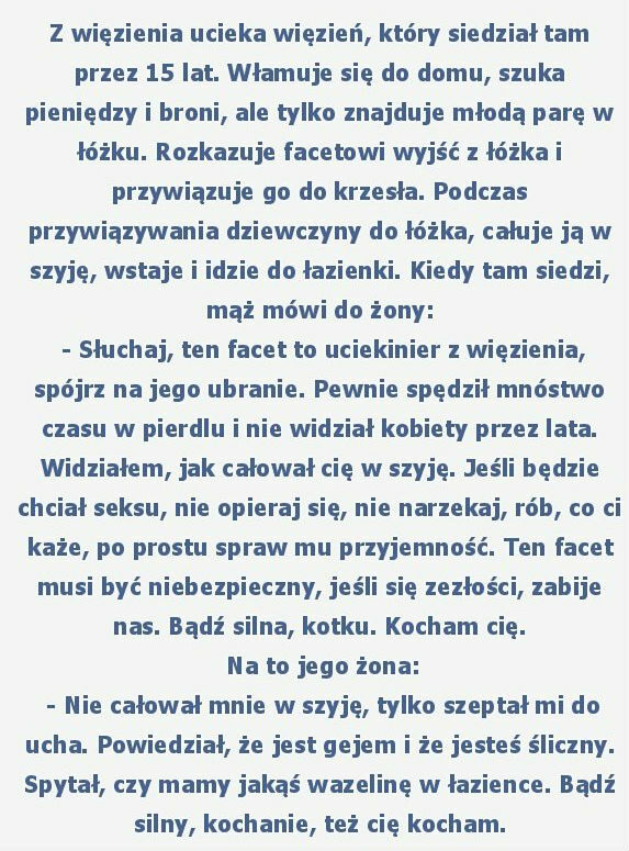 Włamywacz znajduje młodą parę w łóżku...