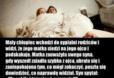 Chłopiec wchodzi do sypialni rodziców...