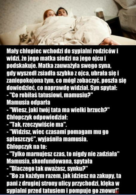 Chłopiec wchodzi do sypialni rodziców...