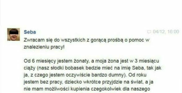 Seba szuka pracy