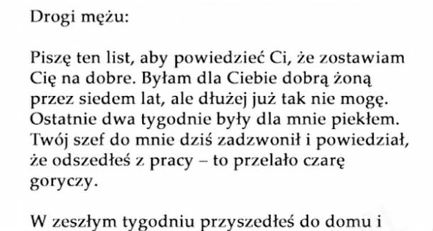 List do męża