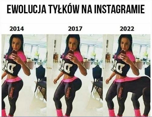 Ewolucja tyłków na Instagramie
