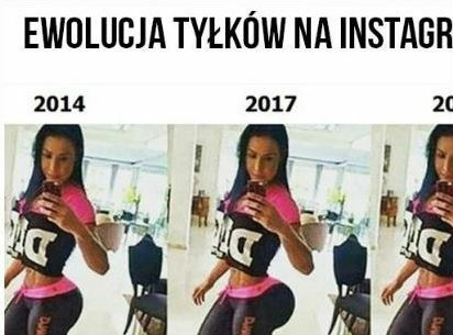 Ewolucja tyłków na Instagramie