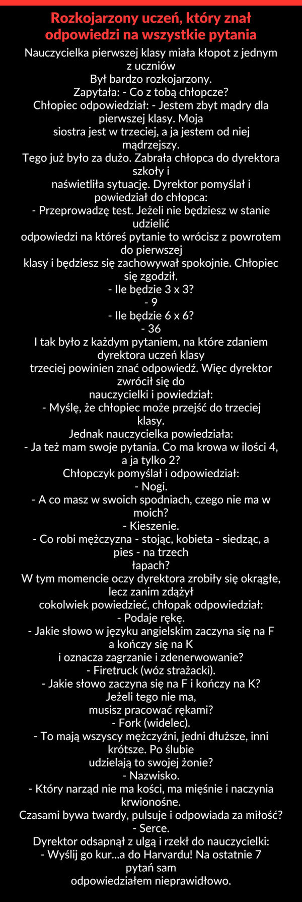 A Wy jak odpowiedzielibyście na te pytania? ;)