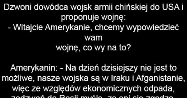 Kiedy Chiny proponują wojnę Polakom 
