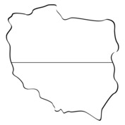 Mapa Polski z flagą