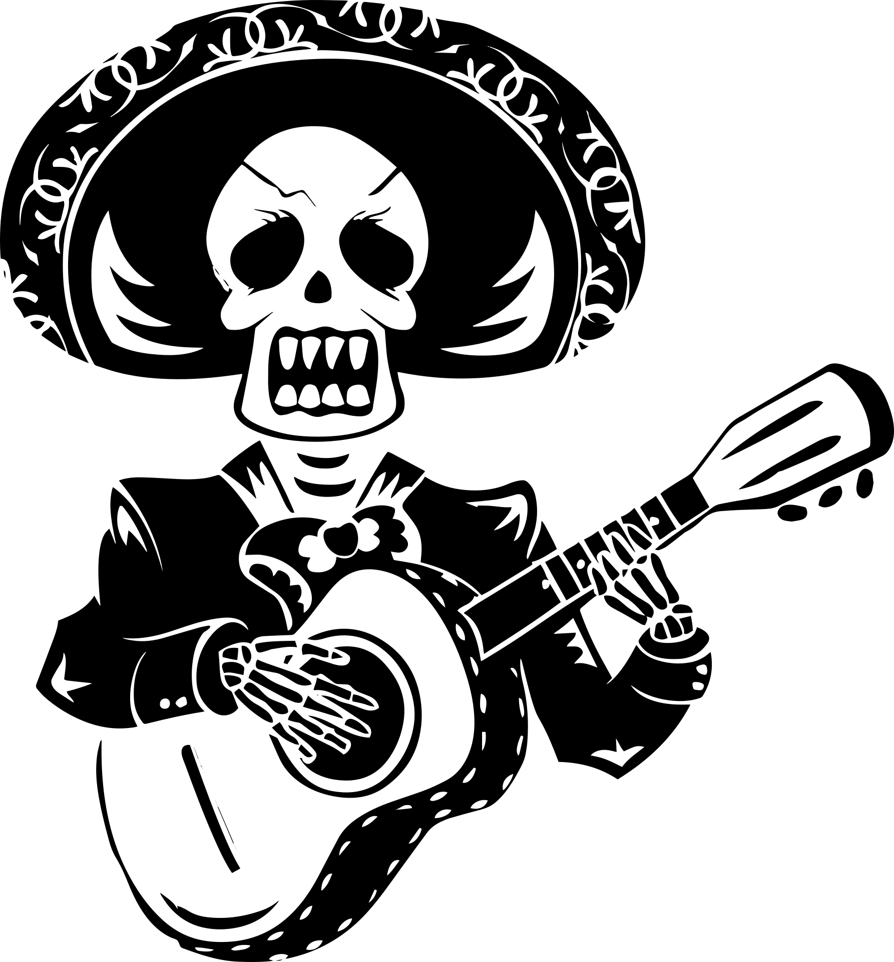 Szkielet z gitarą