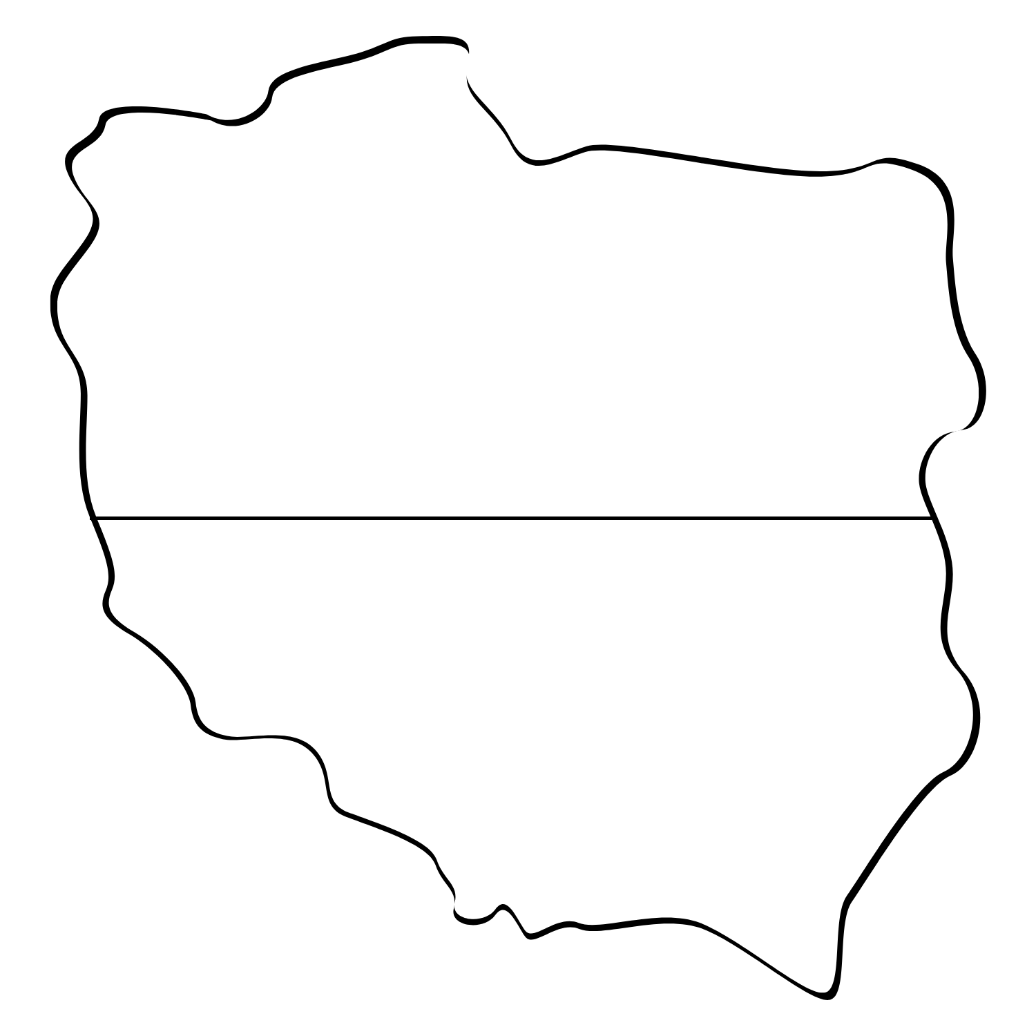 Mapa Polski z flagą