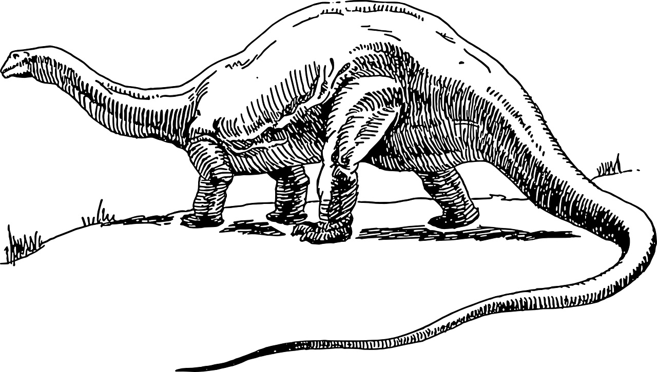 Dinozaur z długim ogonem