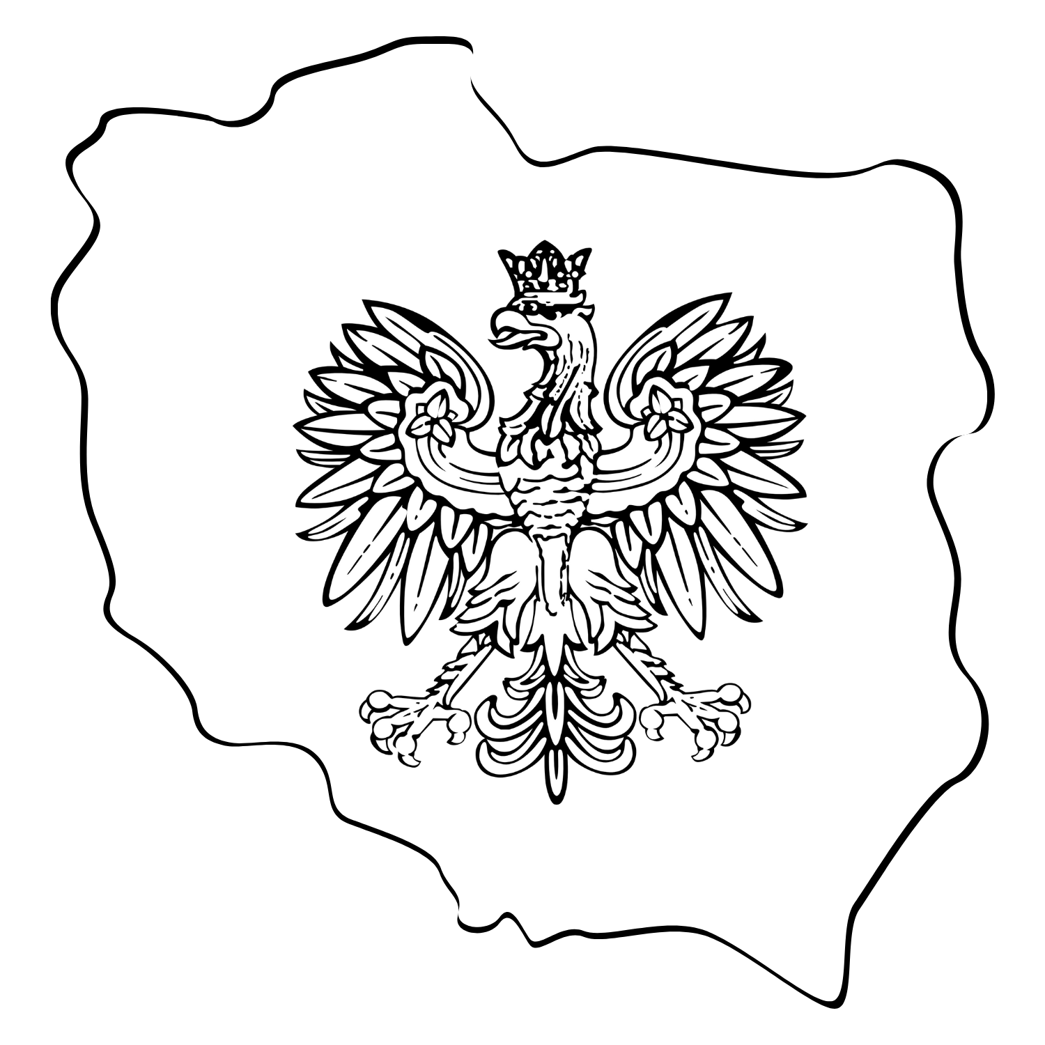 Mapa Polski z godłem