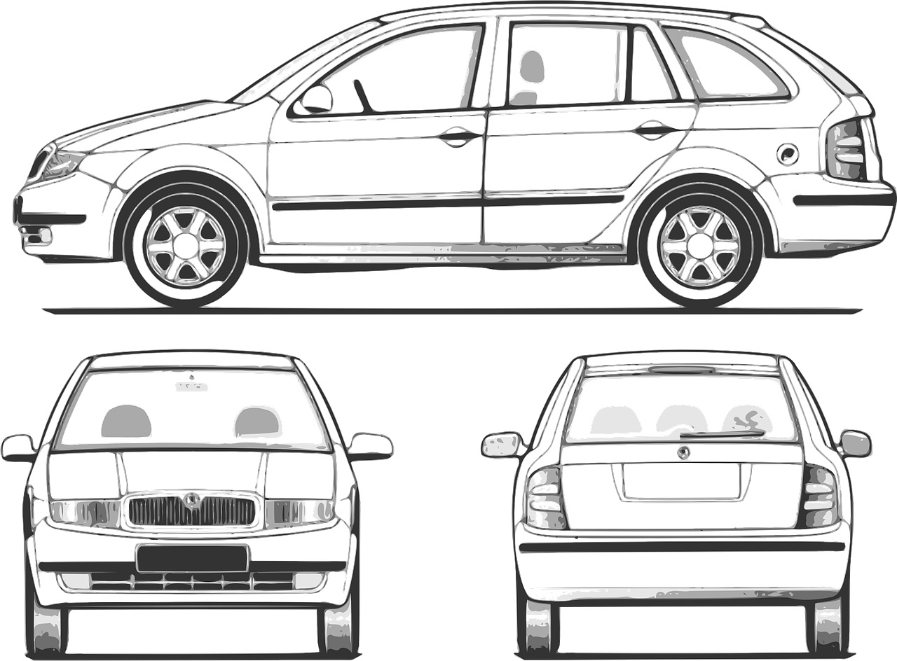 Auto z trzech stron