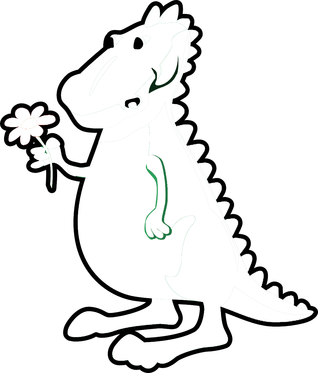 Dinozaur z kwiatkiem